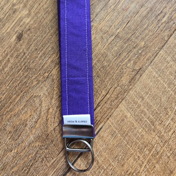 Crafty & Posh Purple Handmade Key Wristlet - Picture 2 of 3